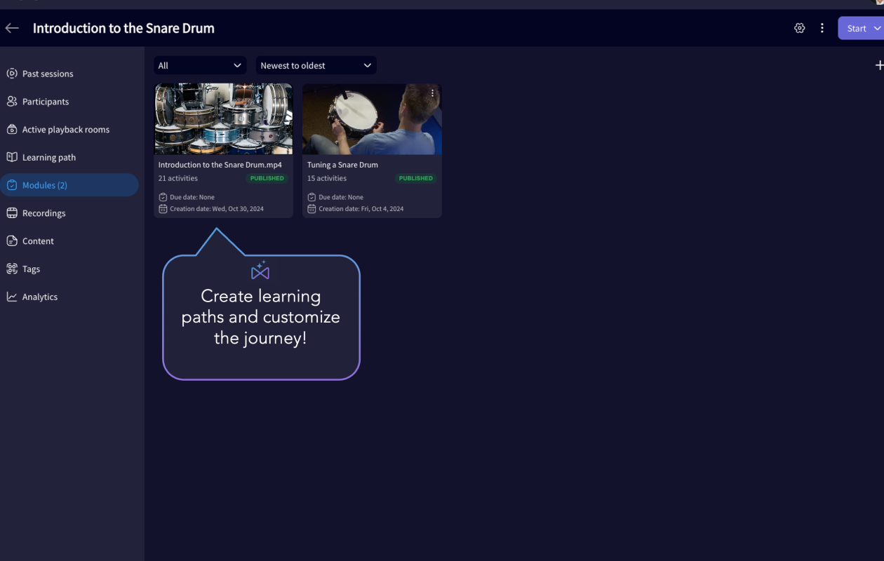 asynchronous learning available with collab spaces